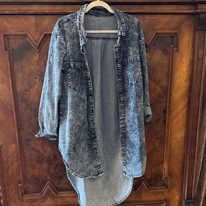 Denim Longline Shirt Jacket